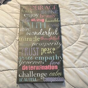 Inspirational Word Art Canvas - Multicolor